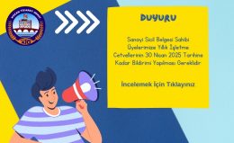 Sanayi Sicil Belgesi Hakkında Duyuru